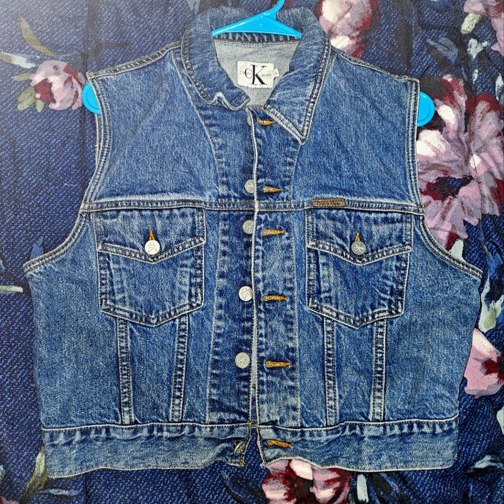 90's Vintage Calvin Klein Women's Jean Vest